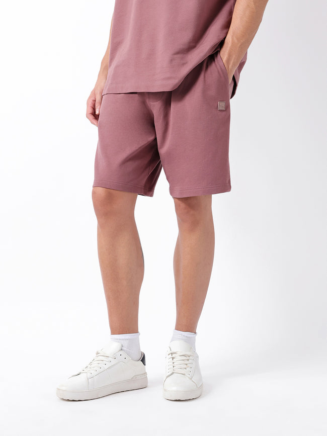 Men Peach Solid Shorts