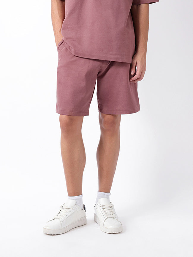 Men Peach Solid Shorts
