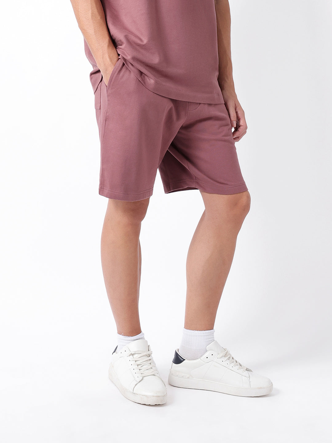 Men Peach Solid Shorts