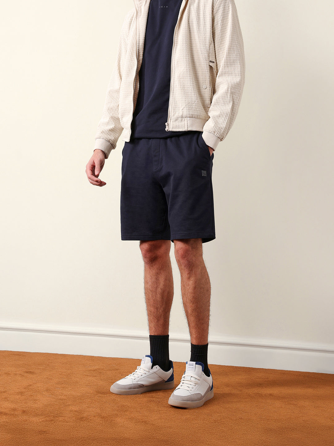 Men Solid Cotton Shorts