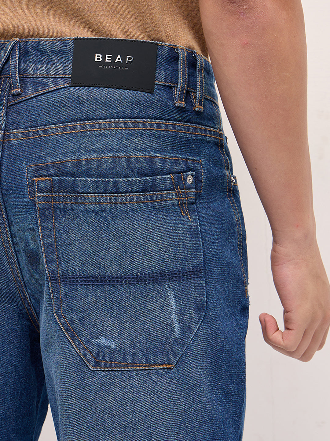 Men Blue Relaxed Fit Denim Shorts