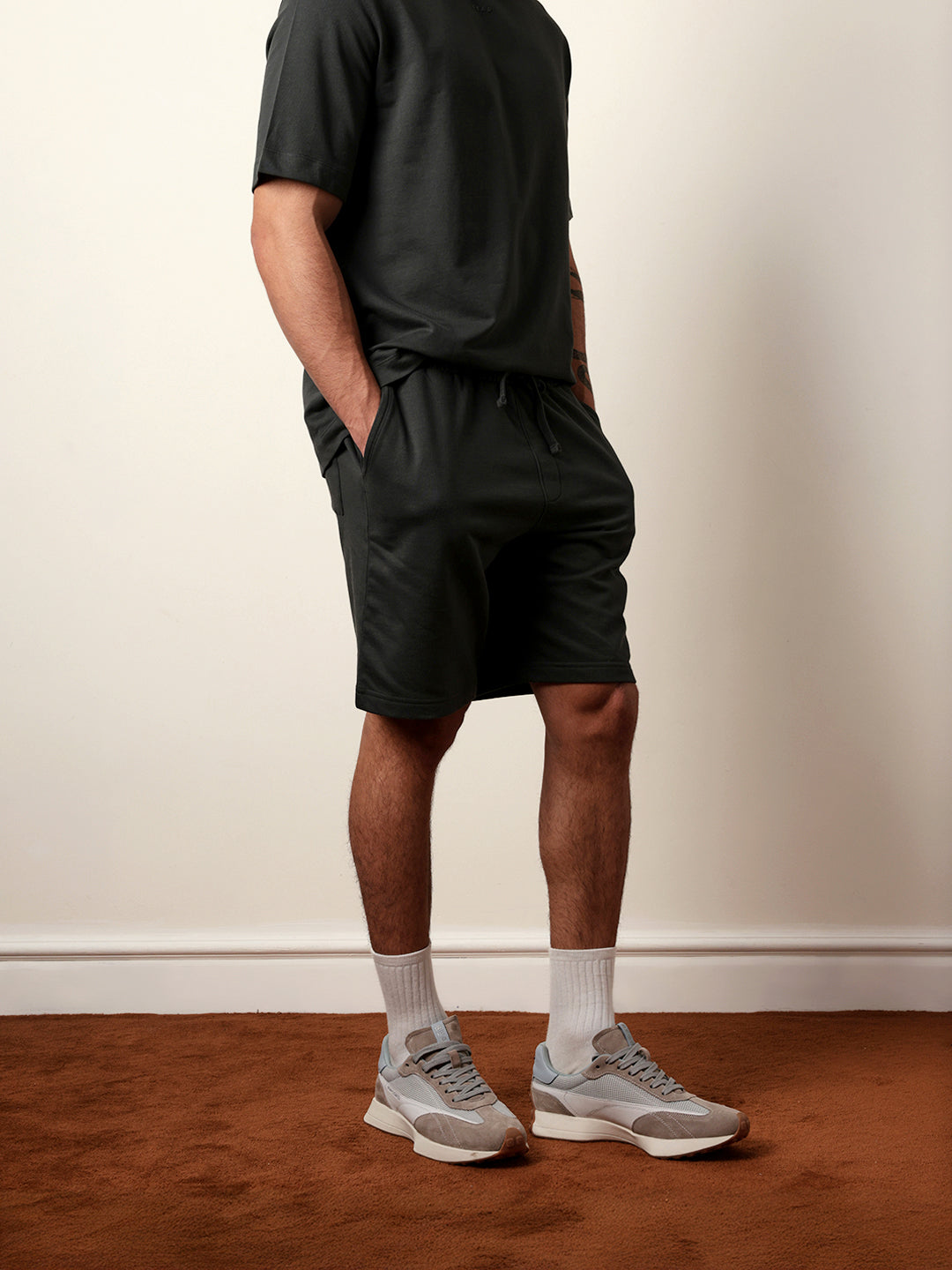 Men Solid Cotton Shorts