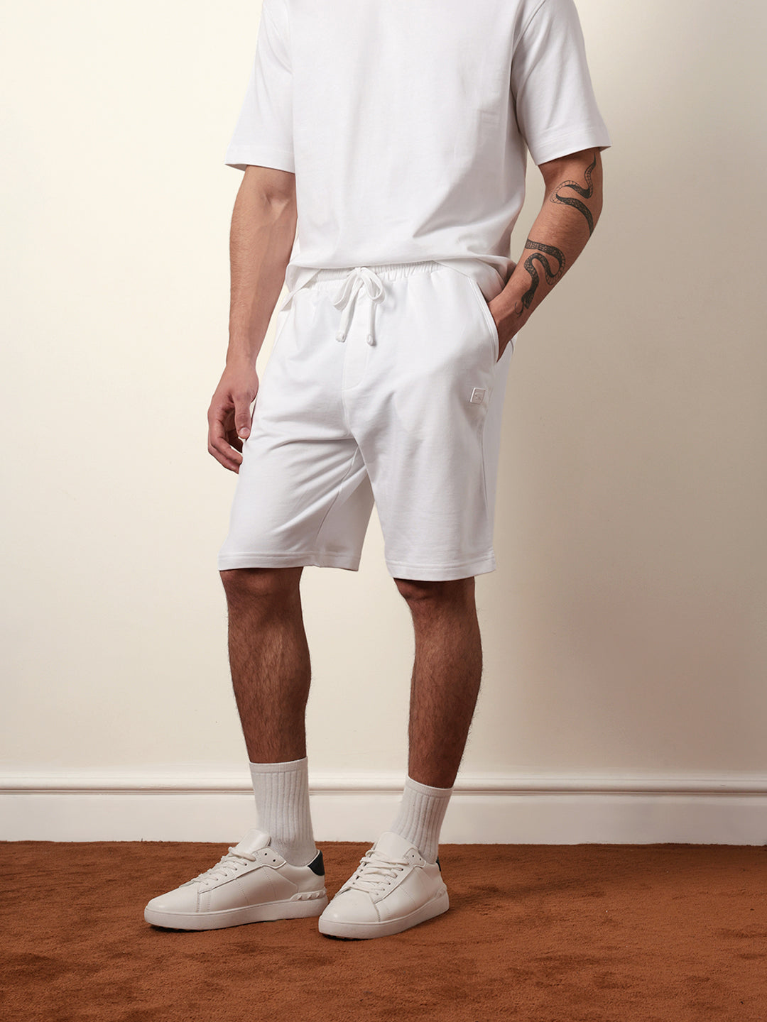 Men Solid Cotton Shorts