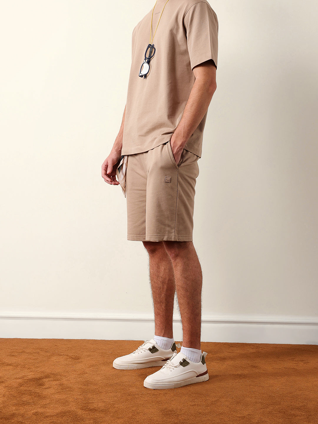 Men Solid Cotton Shorts