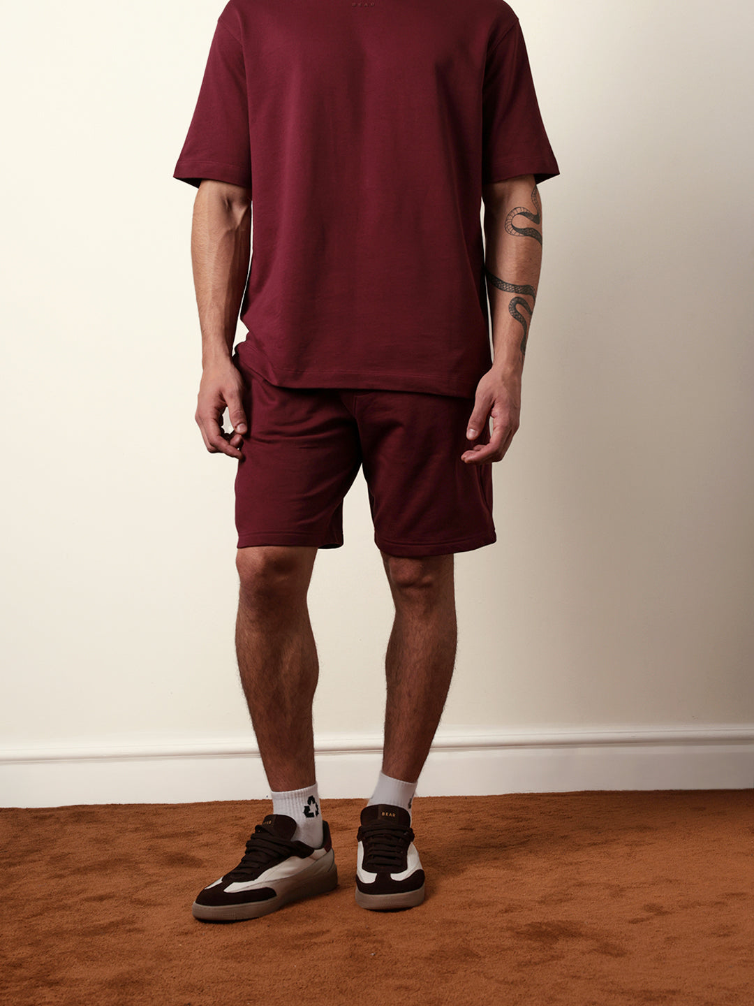 Men Maroon Solid Shorts