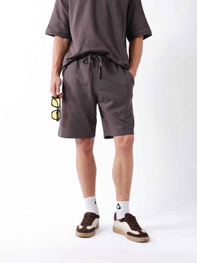 Men Grey Solid Shorts