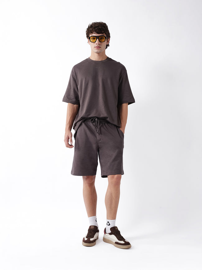 Men Grey Solid Shorts