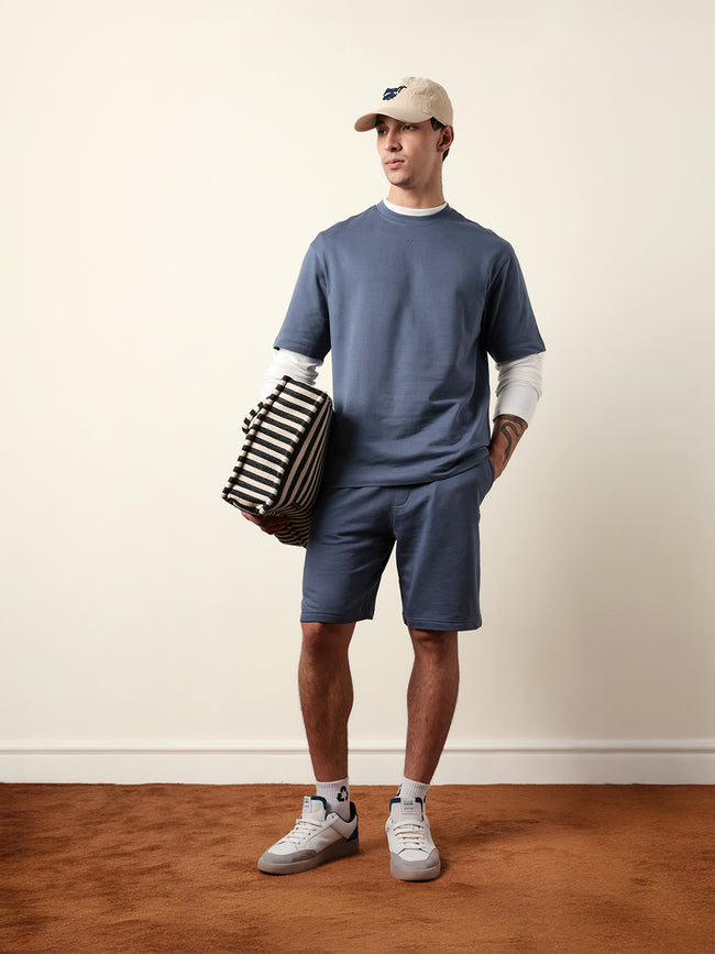 Men Blue Solid Shorts