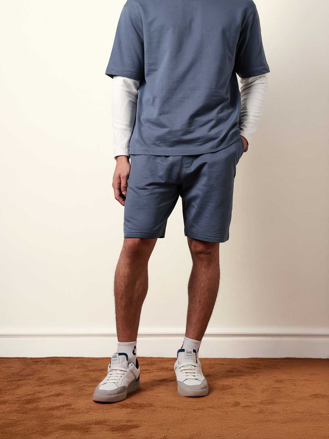 Men Blue Solid Shorts