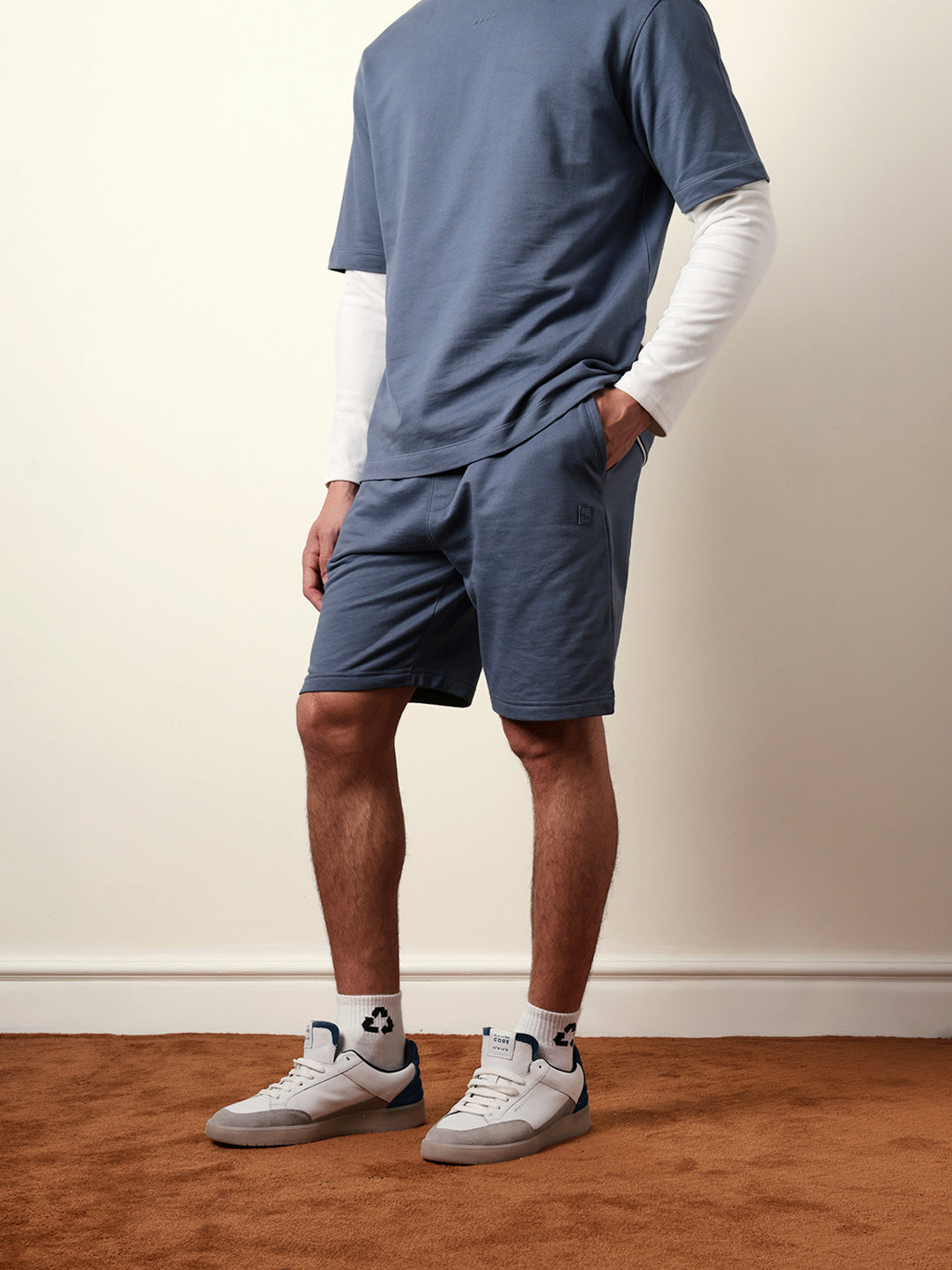 Men Blue Solid Shorts