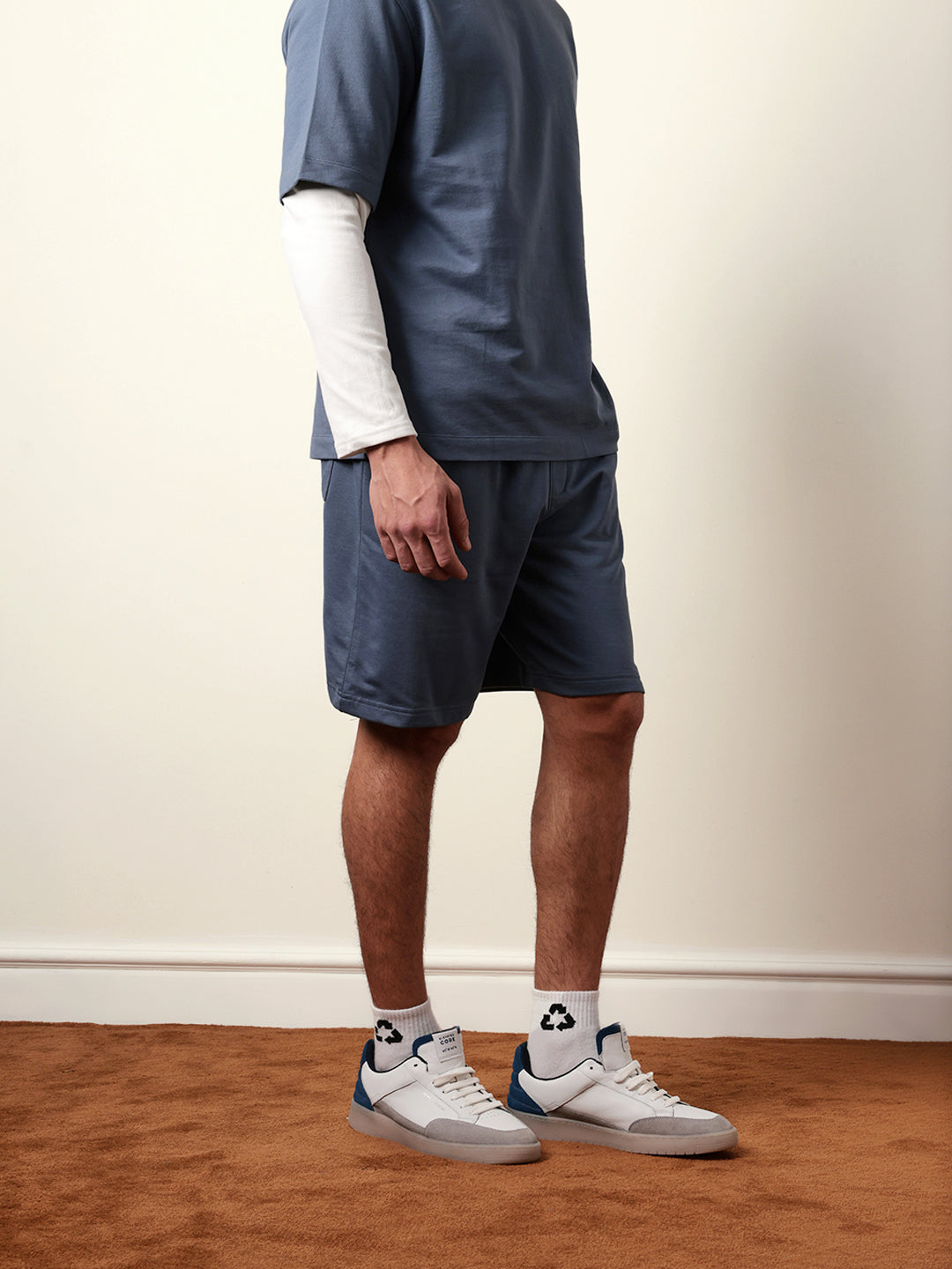 Men Blue Solid Shorts