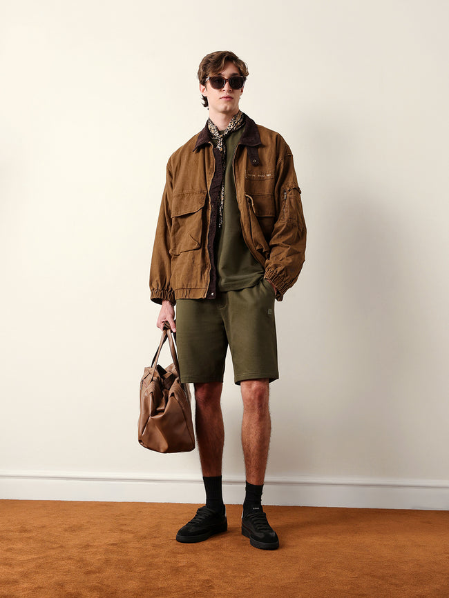 Men Solid Cotton Shorts