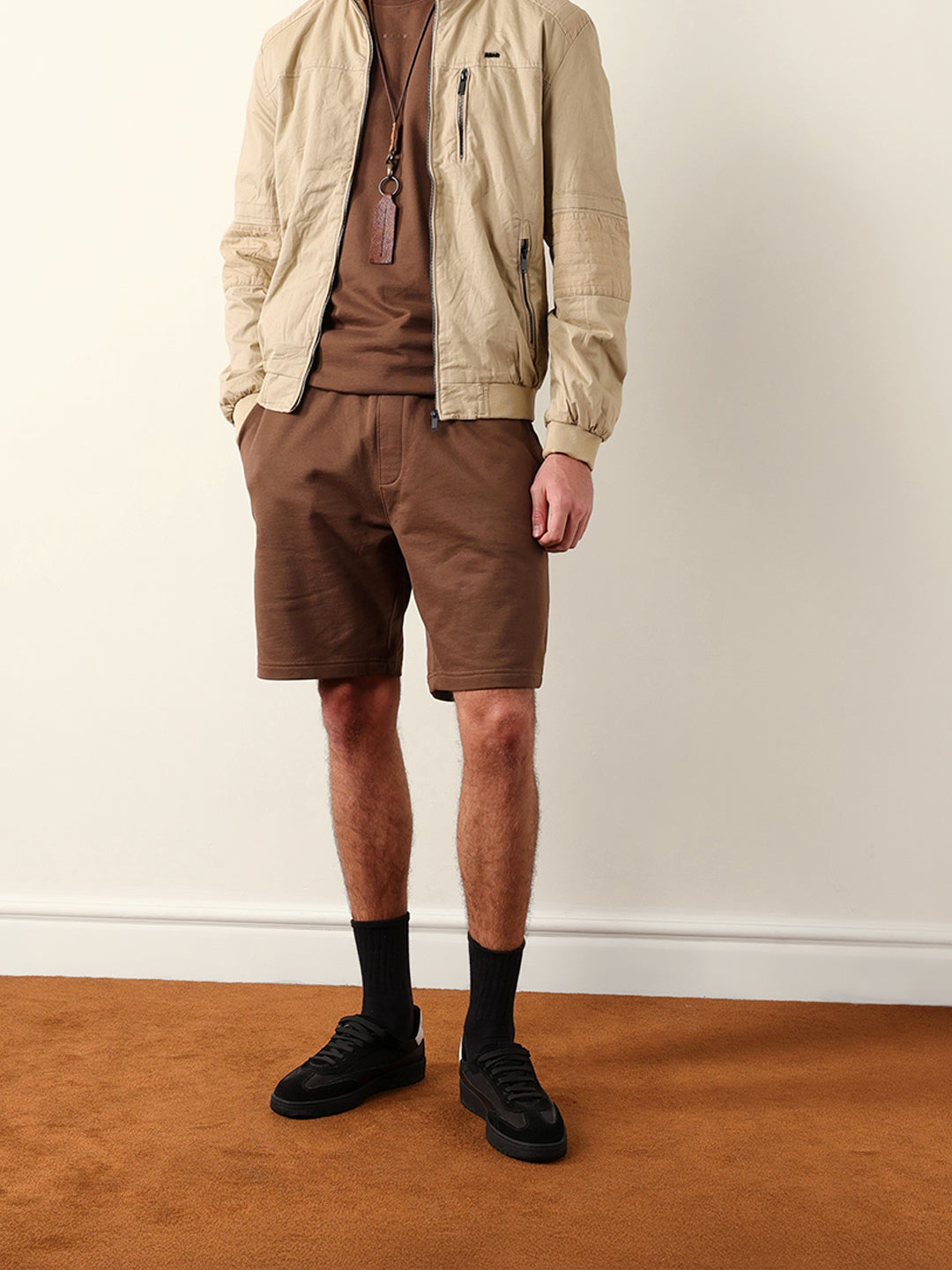 Men Solid Cotton Shorts