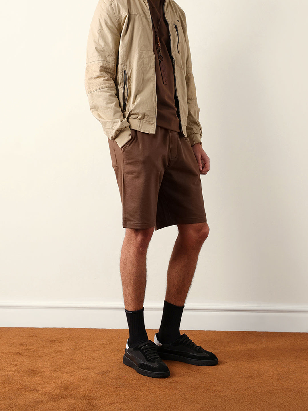 Men Solid Cotton Shorts