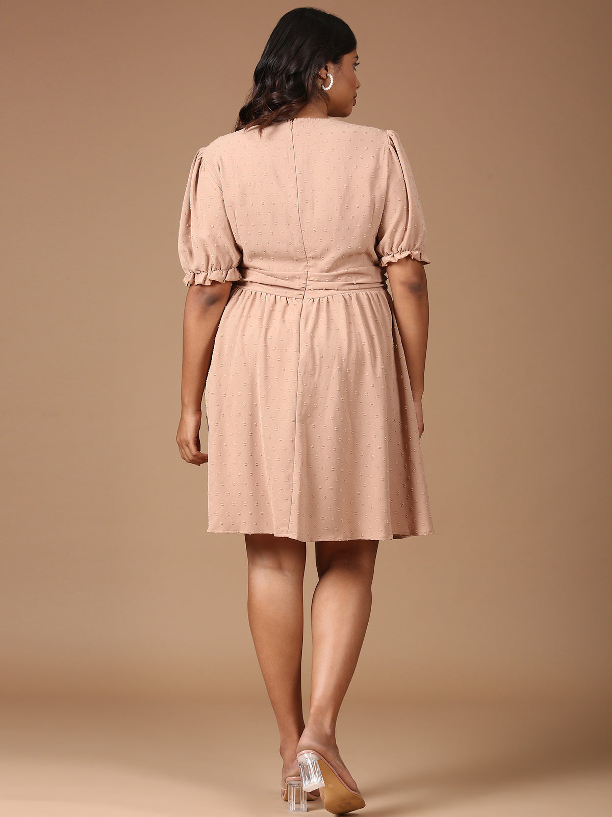 Women Beige Midi Dress