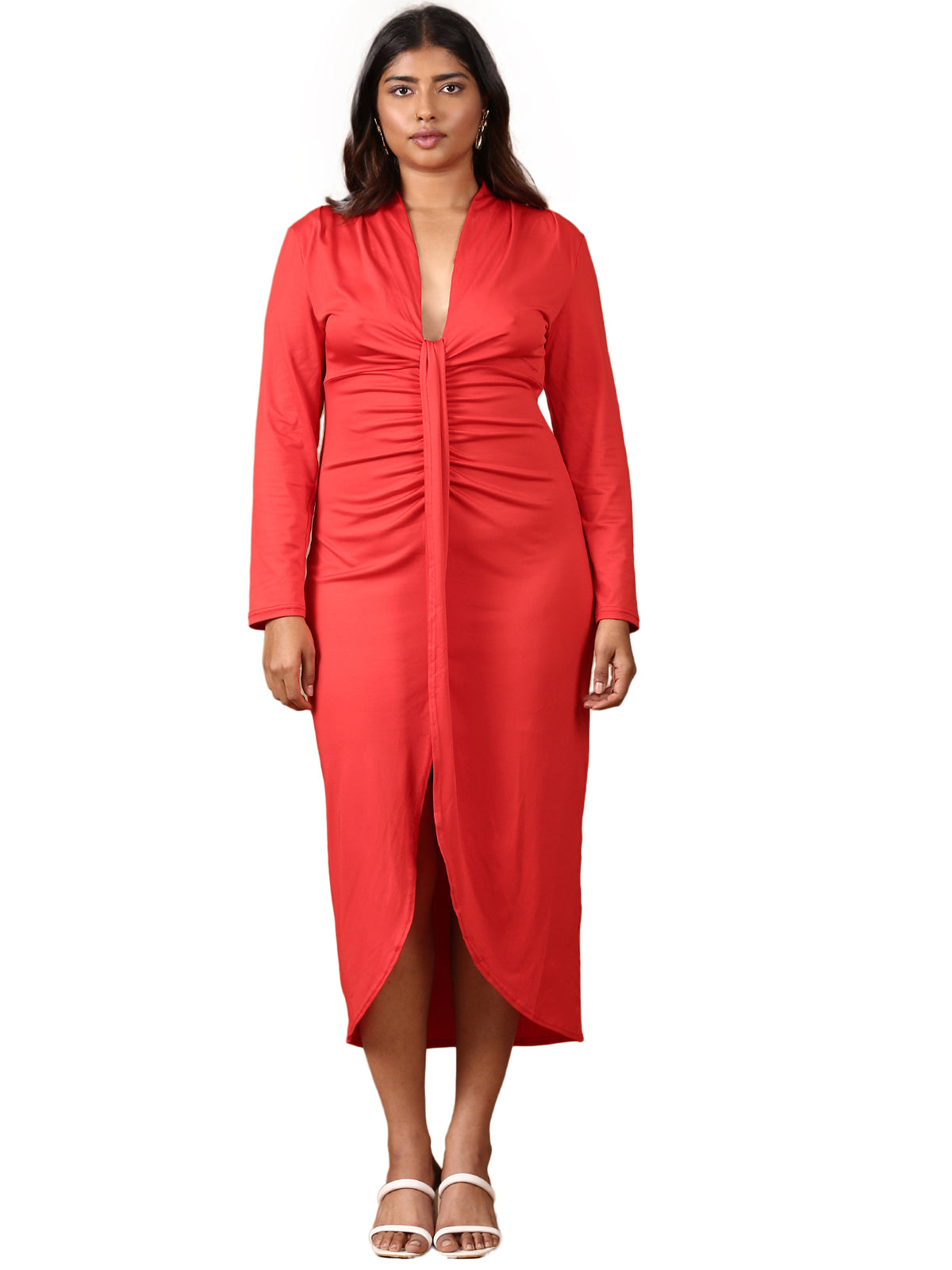 Women Red Sheath Dress