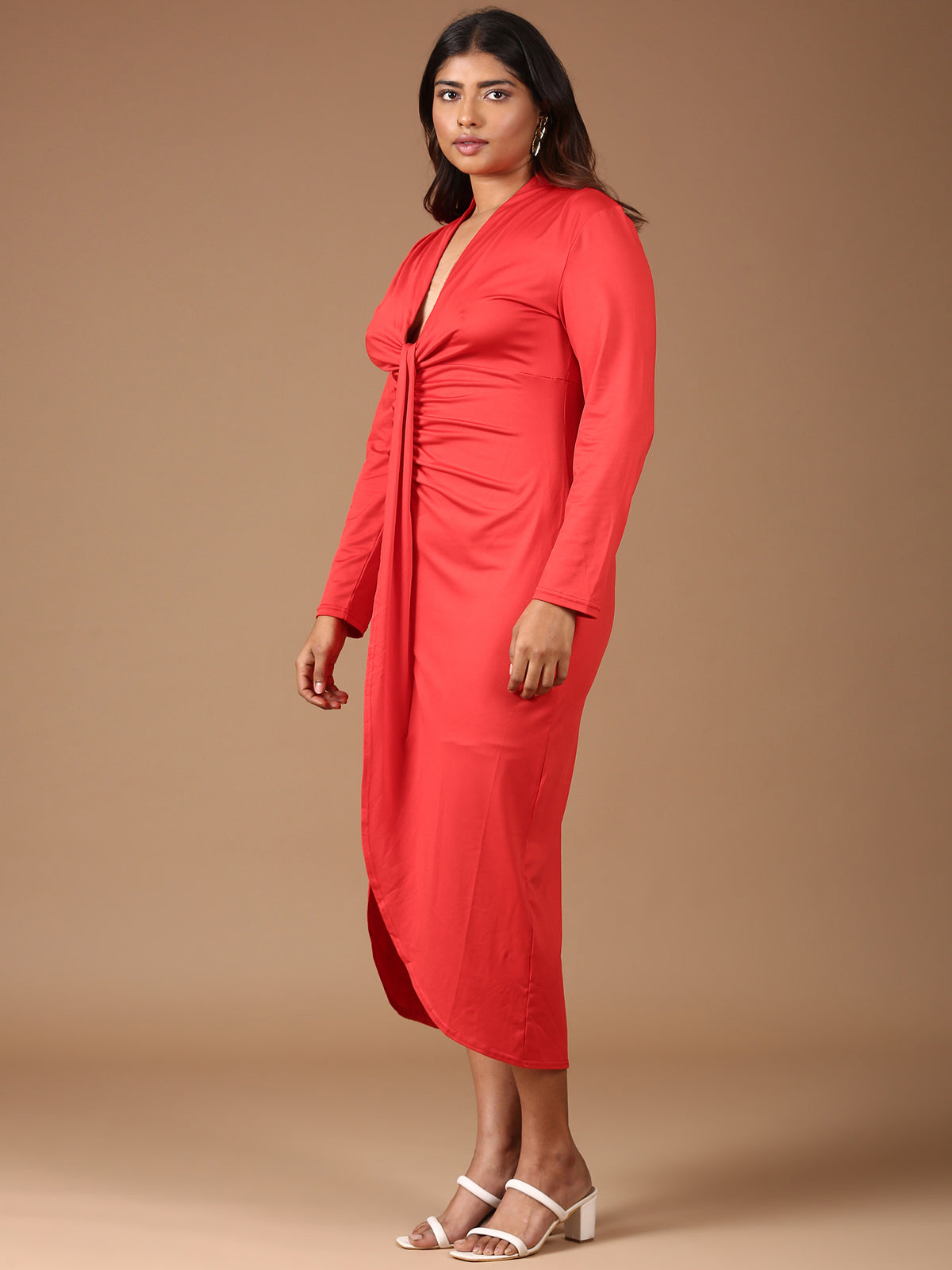 Women Red Sheath Dress