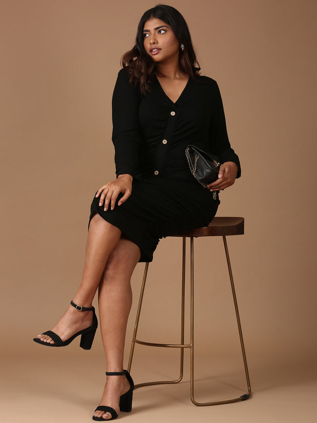 Women Black Bodycon Dress