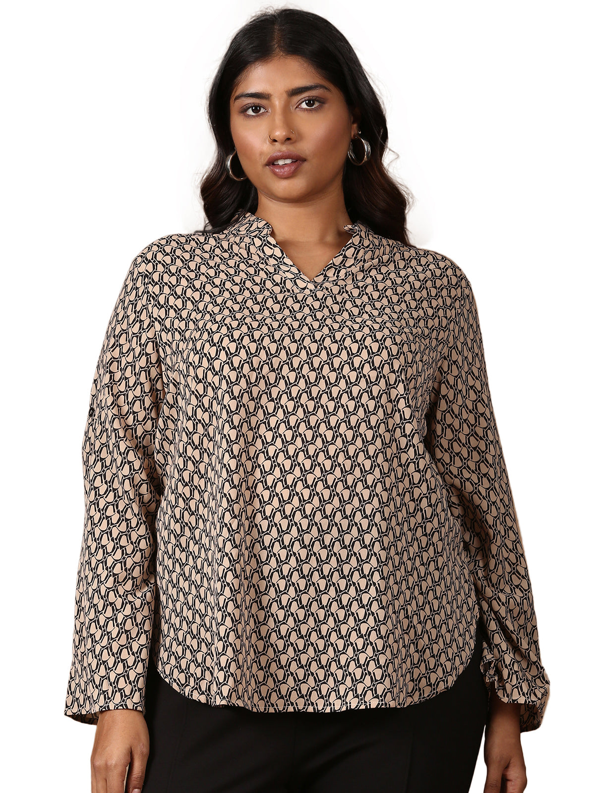 Women Brown Relaxed Fit Printed Top