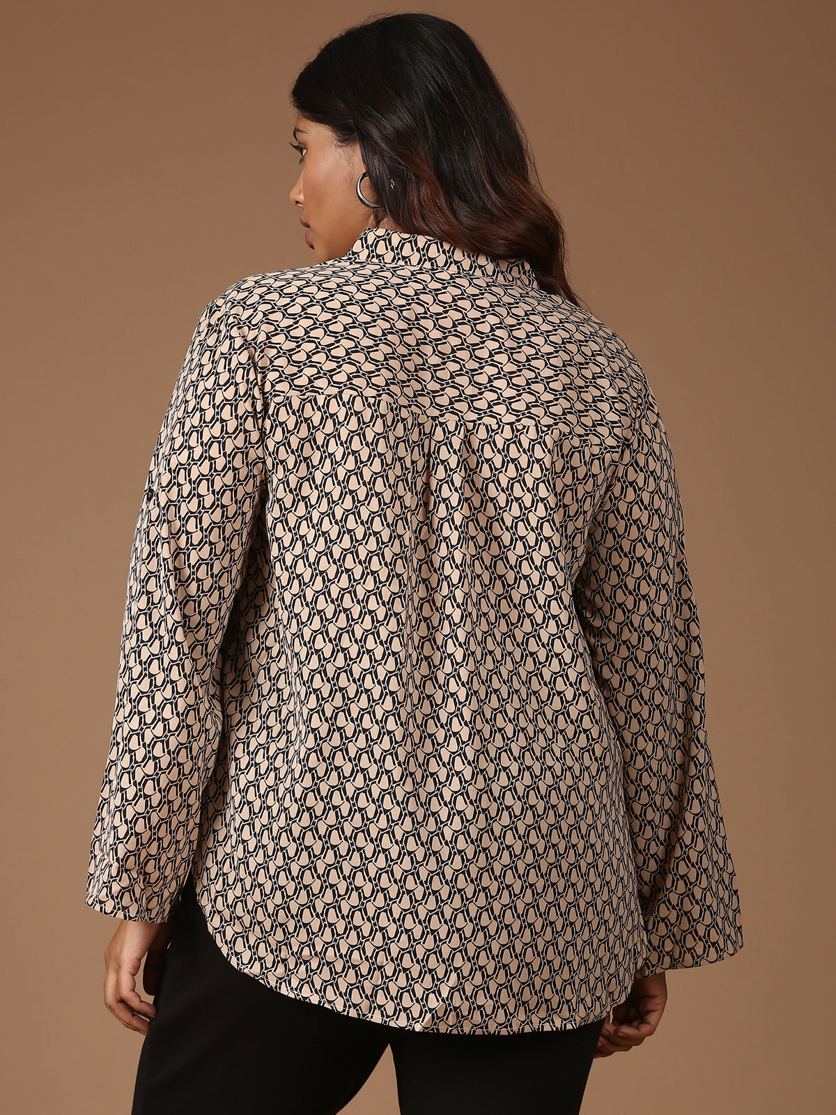 Women Brown Relaxed Fit Printed Top