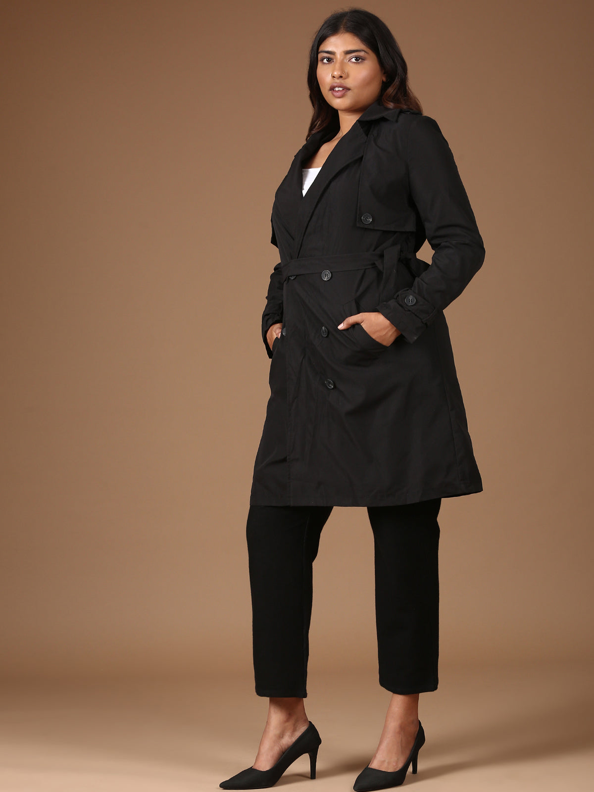 Women Black Trench Coat