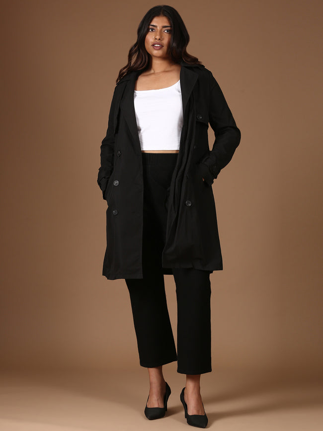 Women Black Trench Coat