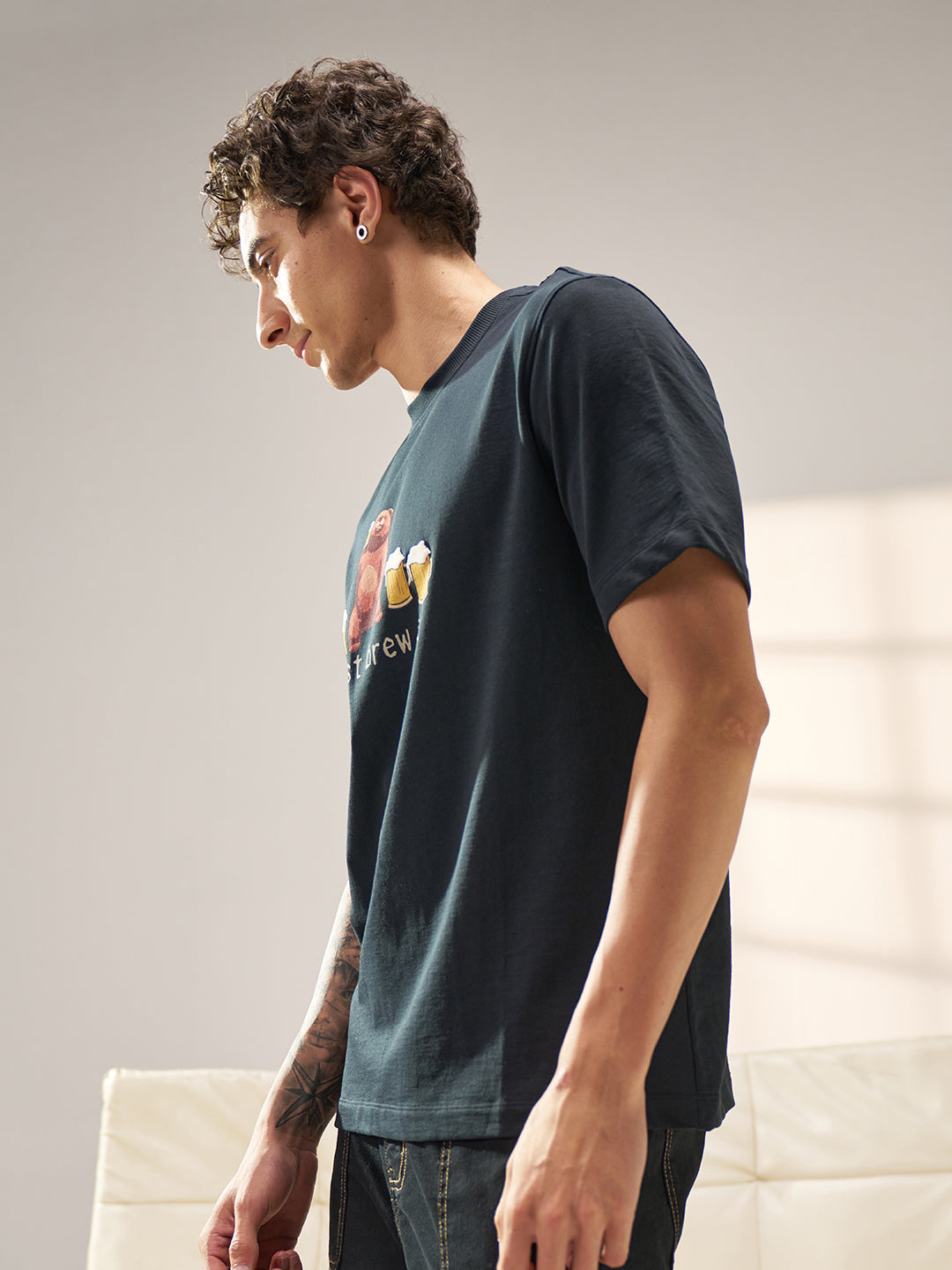 Men Cotton Graphic Printed Tshirt