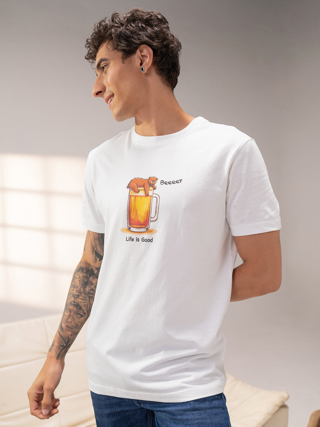 Men Cotton Graphic Printed Tshirt