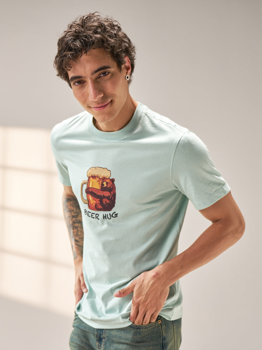 Men Cotton Graphic Printed Tshirt