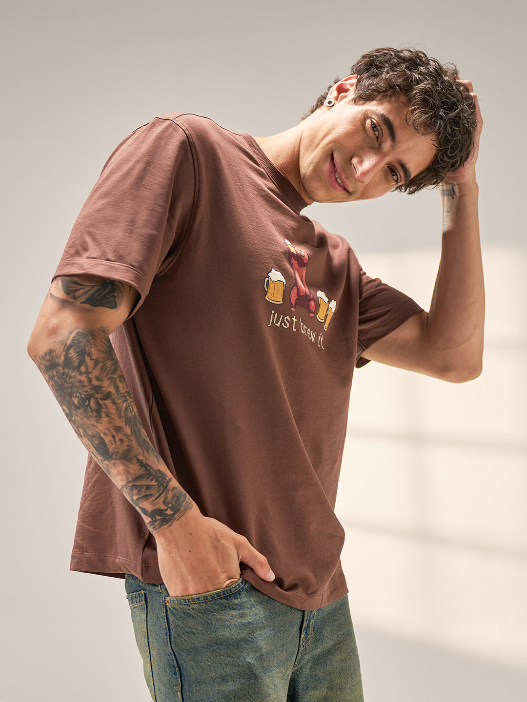 Men Cotton Graphic Printed Tshirt