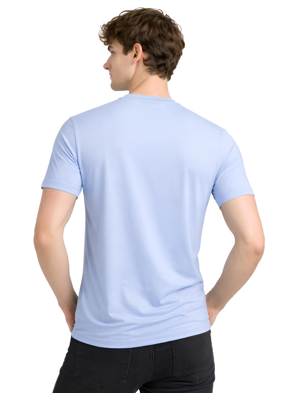Men Blue Cotton Printed T-Shirt