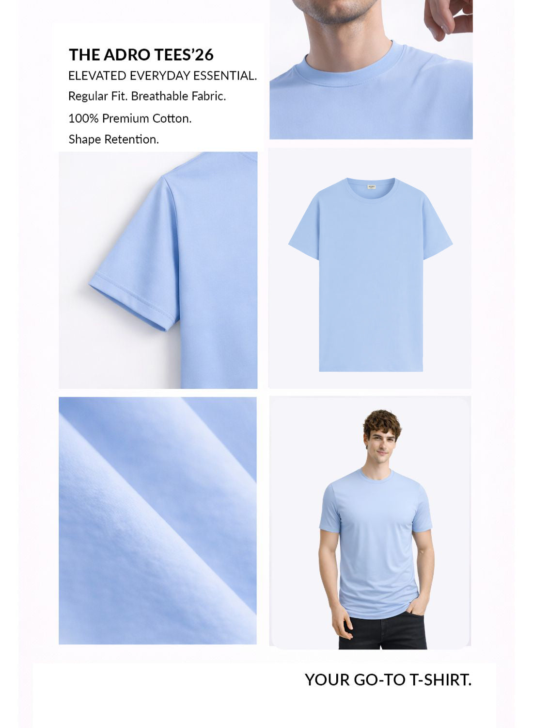 Men Blue Classic Printed T-Shirt