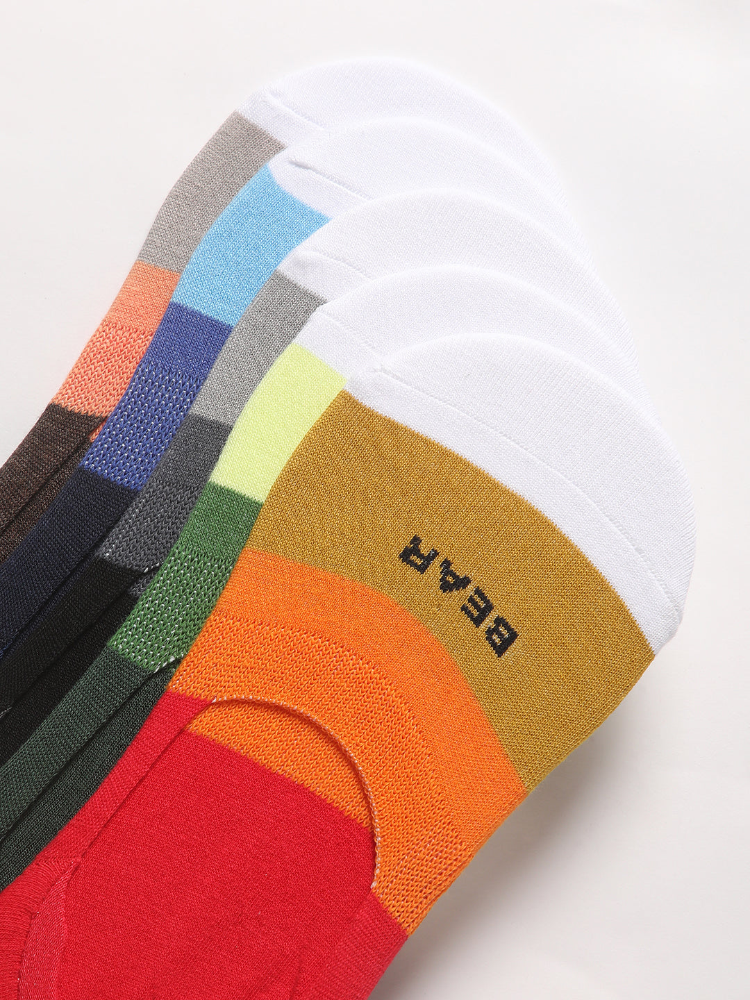 Men Pack of-5 Colour blocked Ankle Length Socks