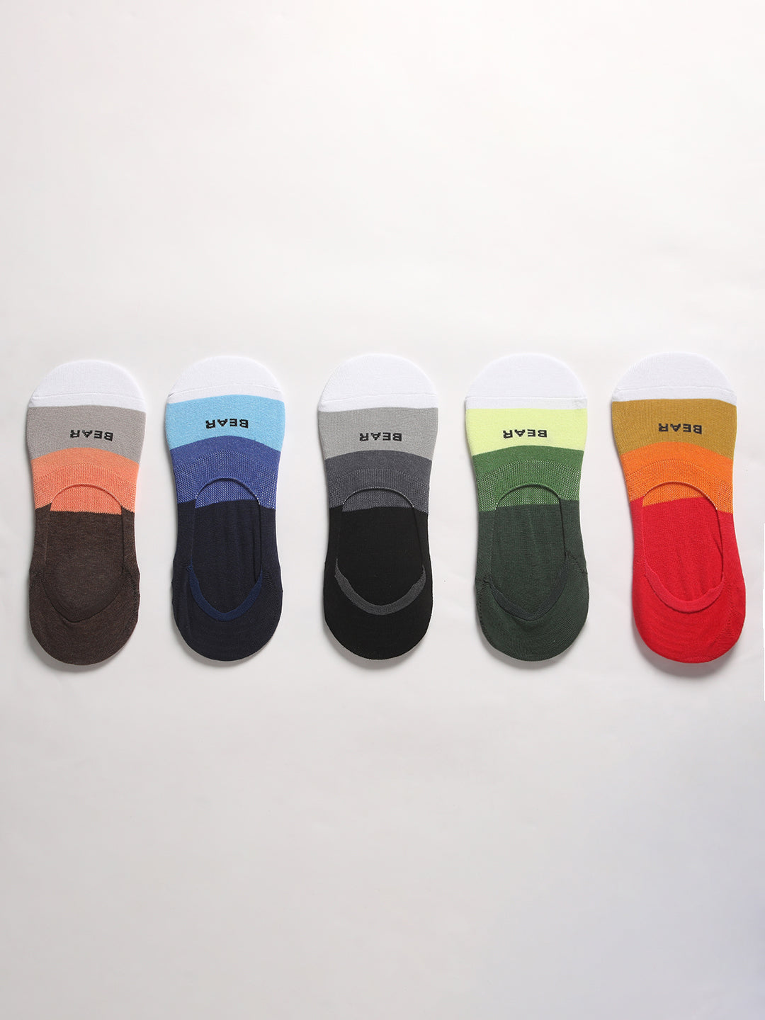 Men Pack of-5 Colour blocked Ankle Length Socks