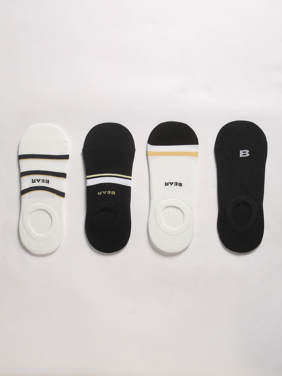 Men Pack of-4 Colour blocked Ankle Length Socks