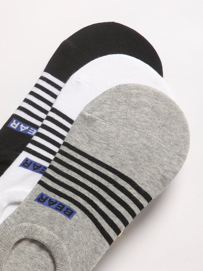 Men Pack of-3 Striped Ankle Length Socks