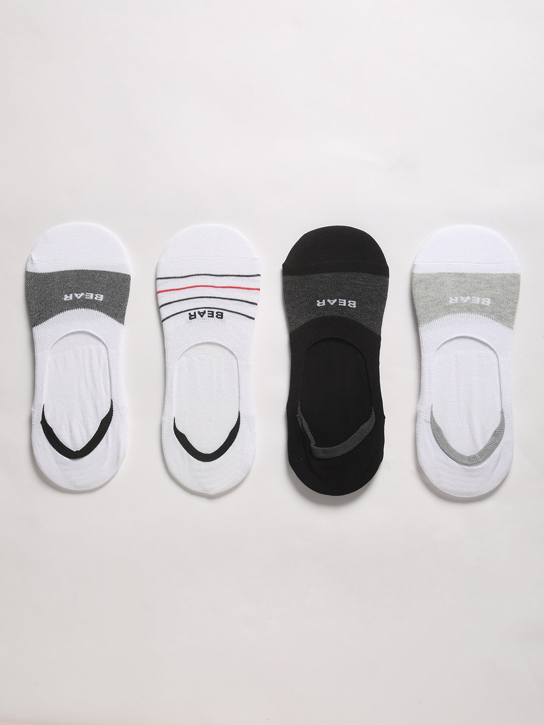 Men Pack of-4 Colour blocked Ankle Length Socks