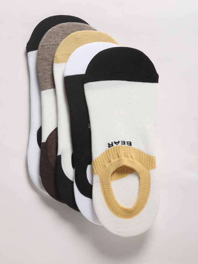 Men Pack of-5 Colour blocked Ankle Length Socks