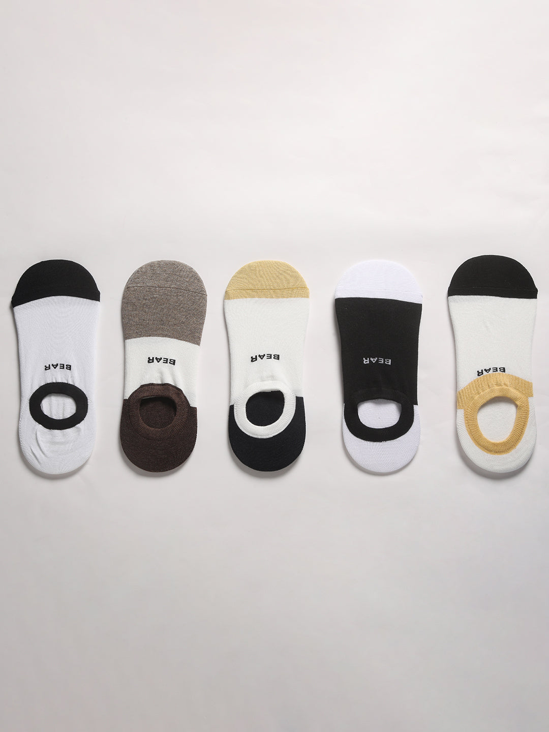 Men Pack of-5 Colour blocked Ankle Length Socks