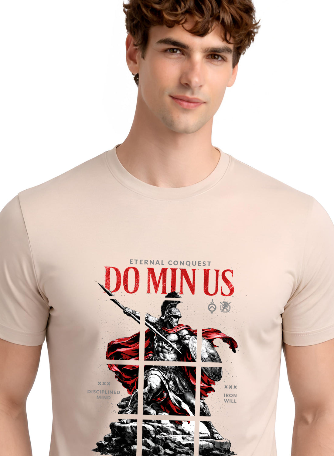 Men Beige Printed Casual T-Shirt