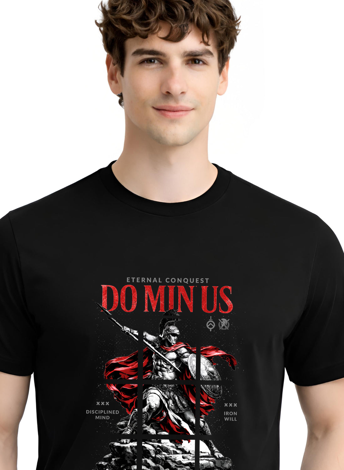 Men Black Printed Casual T-Shirt
