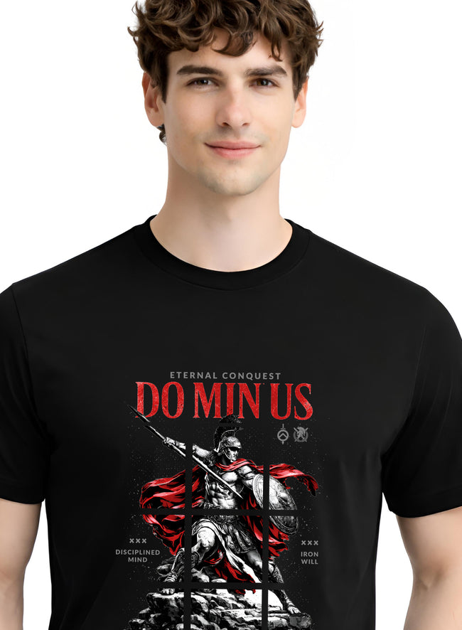 Men Black Printed Casual T-Shirt