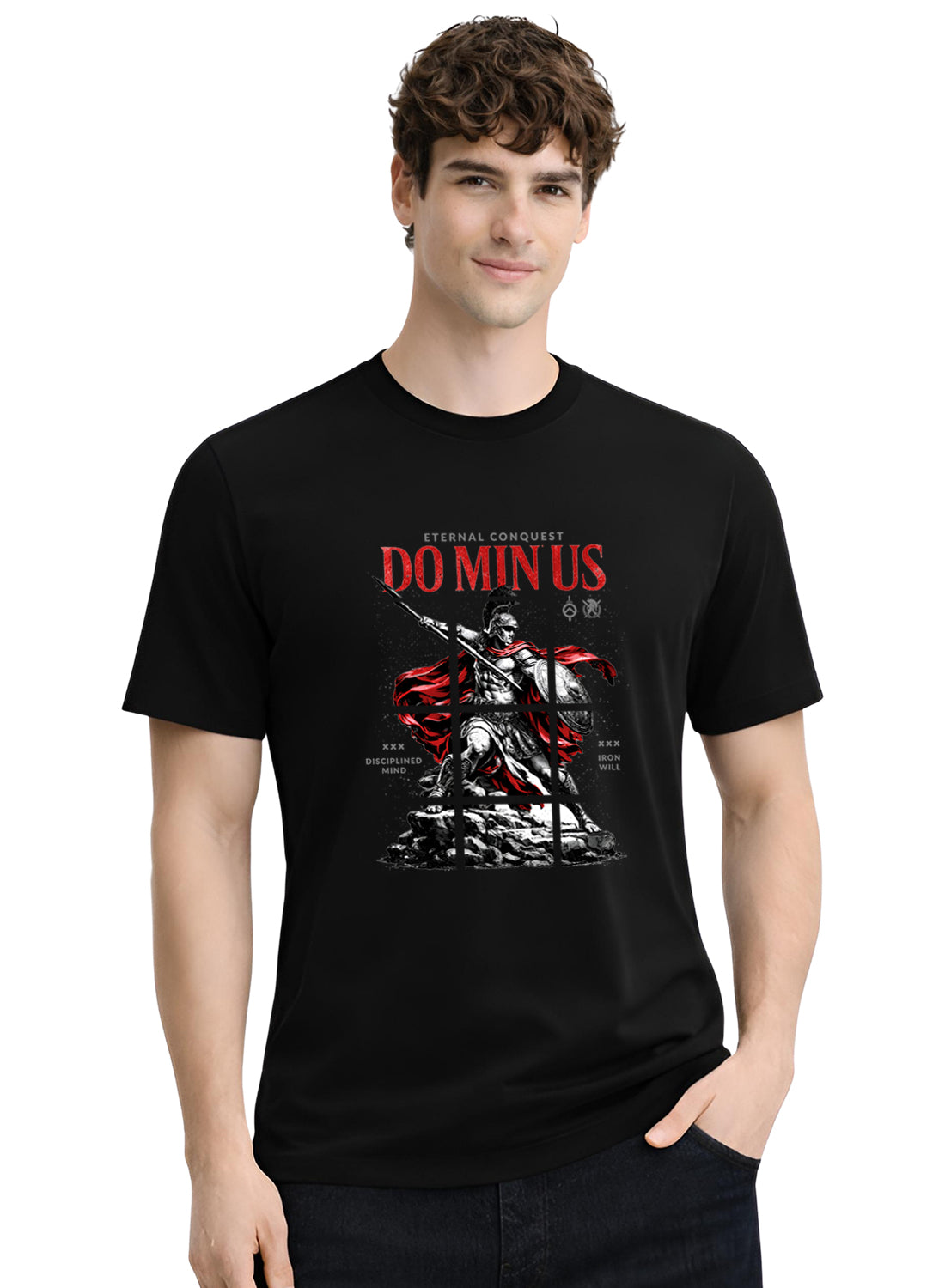 Men Black Printed Casual T-Shirt