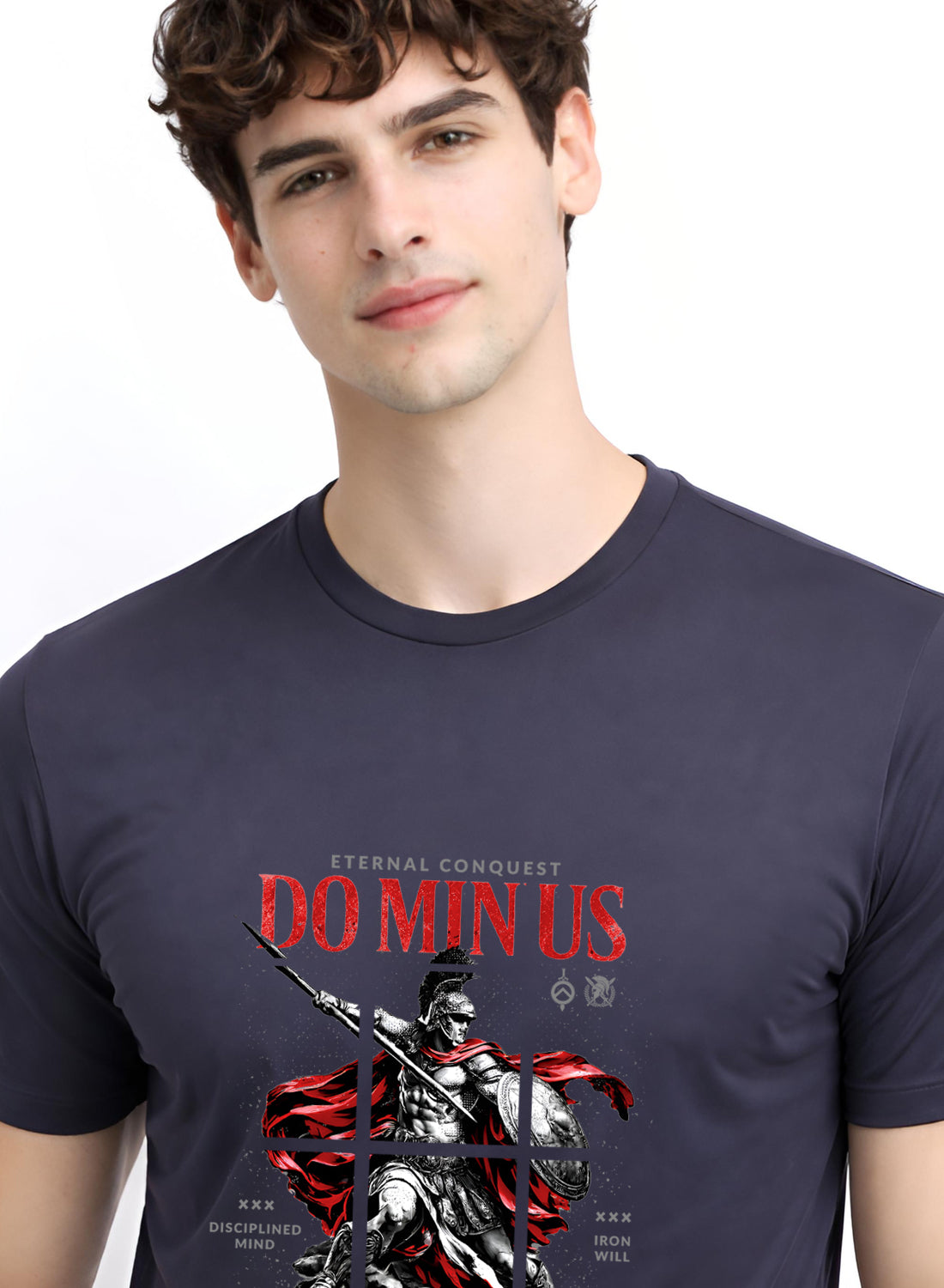 Men Grey Printed Casual T-Shirt