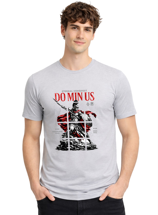 Men Grey Printed Casual T-Shirt