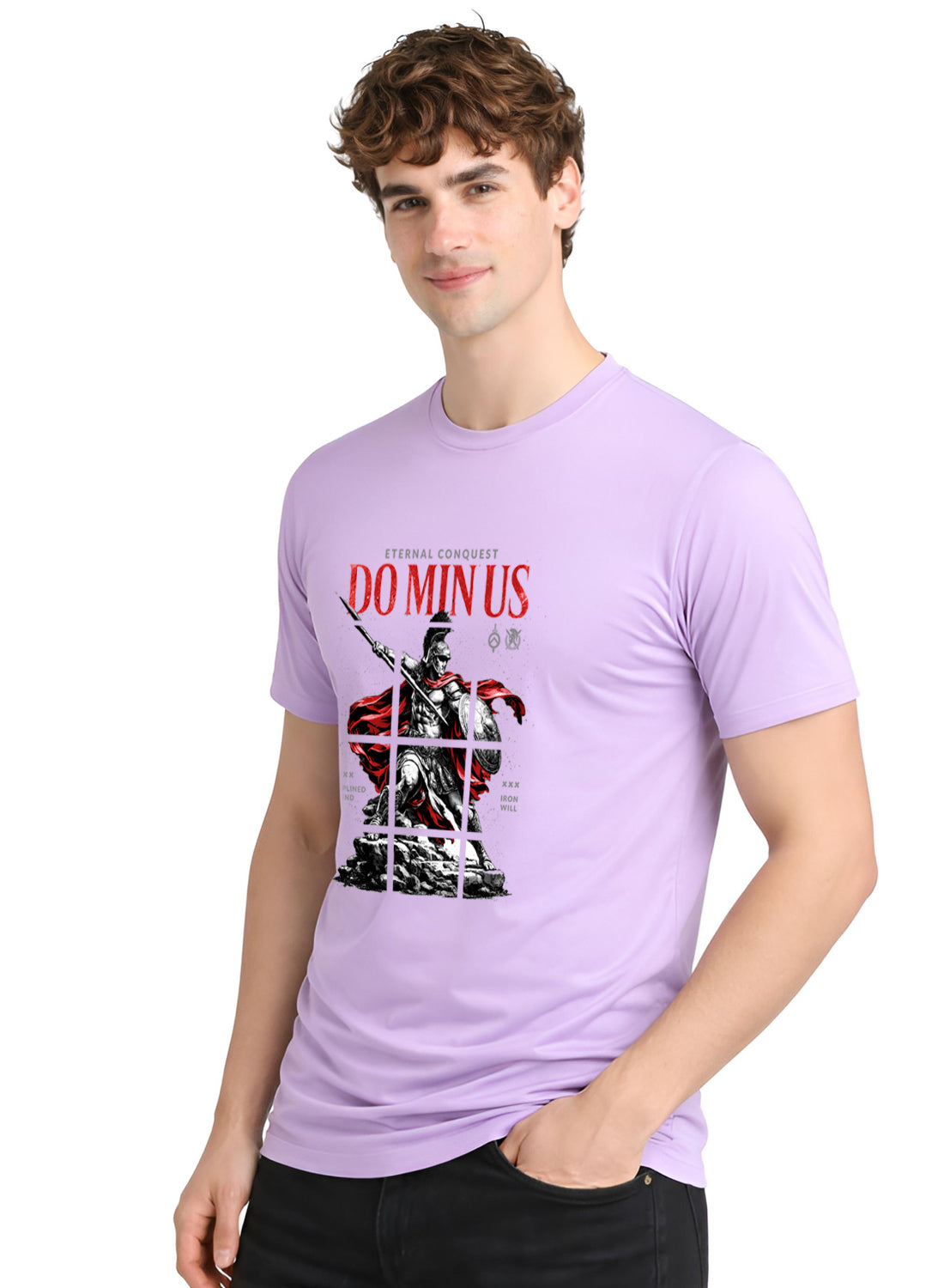 Men Lavender Printed Casual T-Shirt