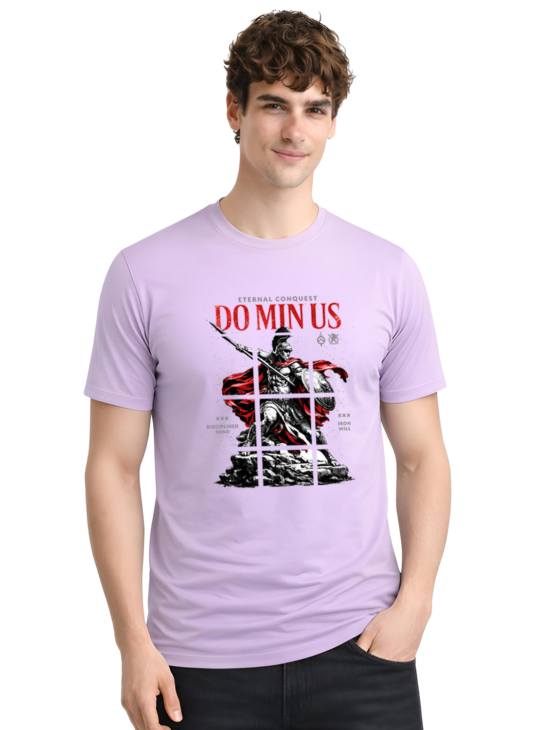 Men Lavender Printed Casual T-Shirt