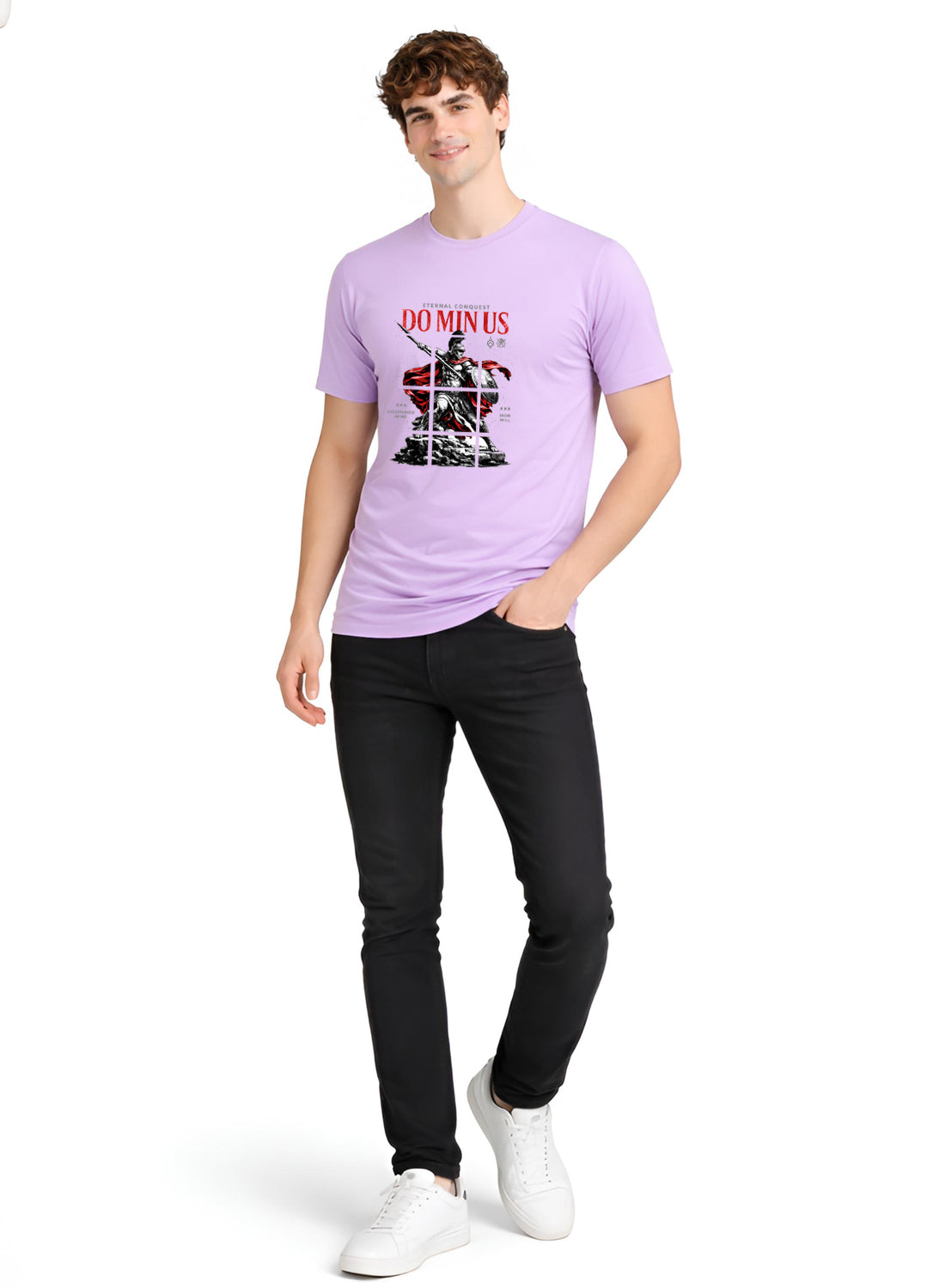 Men Lavender Printed Casual T-Shirt