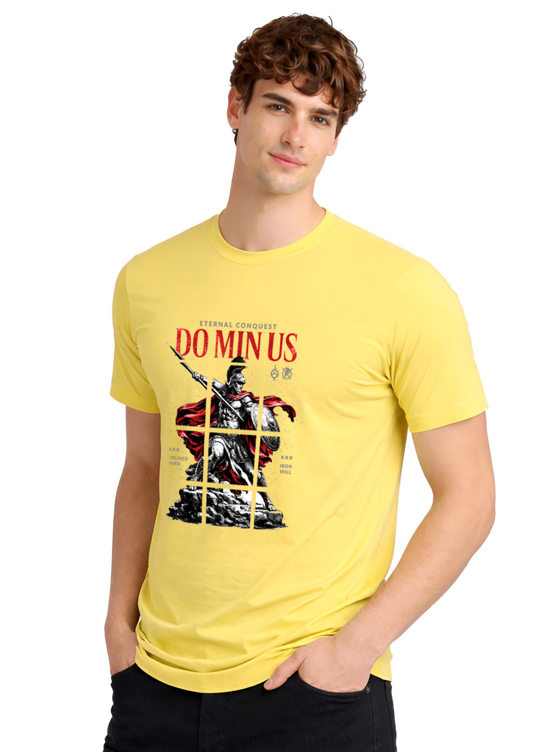 Men Yellow Printed Casual T-Shirt