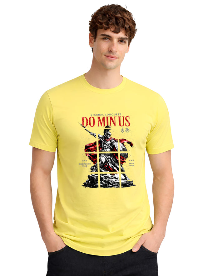 Men Yellow Printed Casual T-Shirt